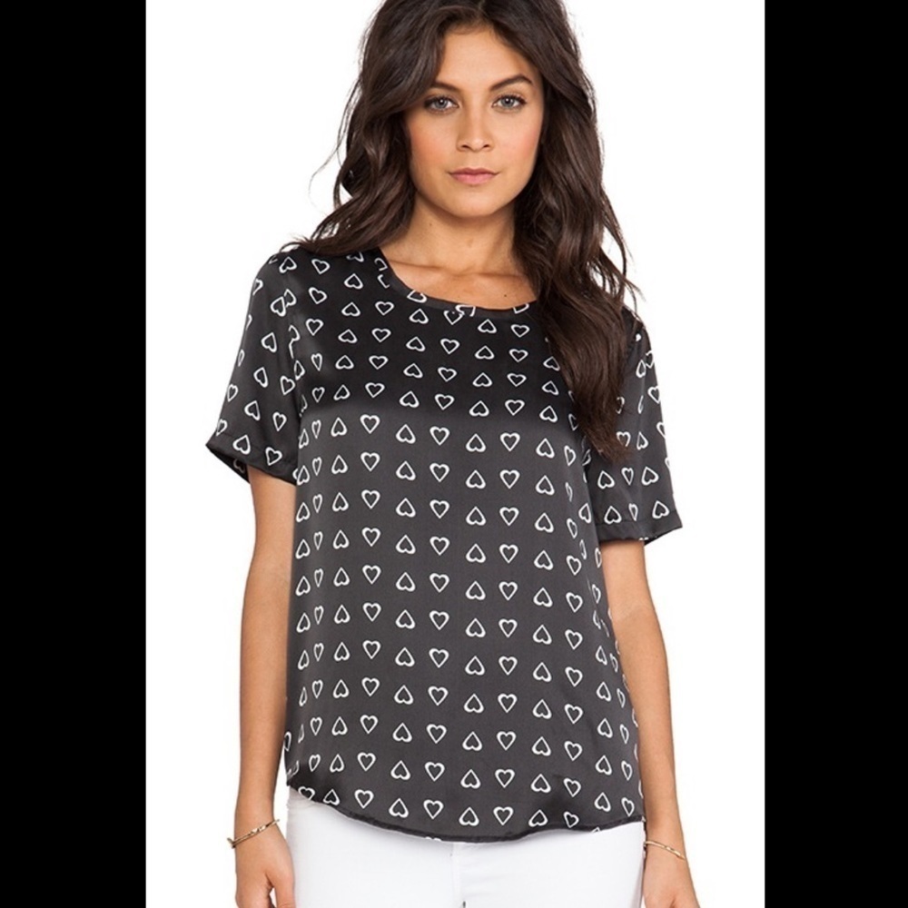 Equipment Riley Heart silk Tee size Small T86